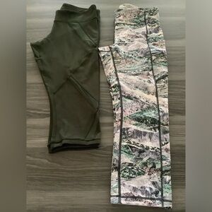 Lululemon Two Athletic Cropped Capri Leggings Bundle Set Women's Size Small 6